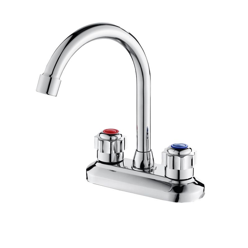 BowLift | Circular 2-Handle Bathroom Faucet Contemporary Brass Sink Faucet