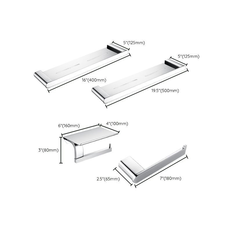 BowLift | Contemporary Bathroom Accessories Hardware Set in Silver with Soap Dish