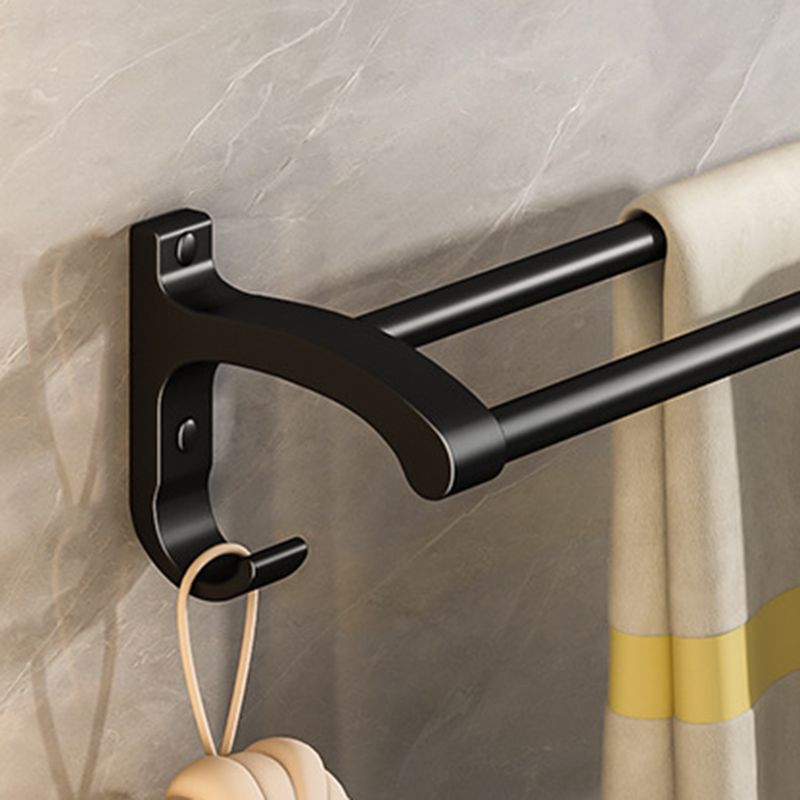 BowLift | Black Aluminum Bathroom Accessory Set Modern Bathroom Shelf / Towel Bar & Paper Holder