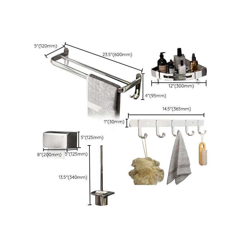 BowLift | Contemporary Chrome Bathroom Hardware Set Polished Chrome Bathroom Set Made of Stainless Steel