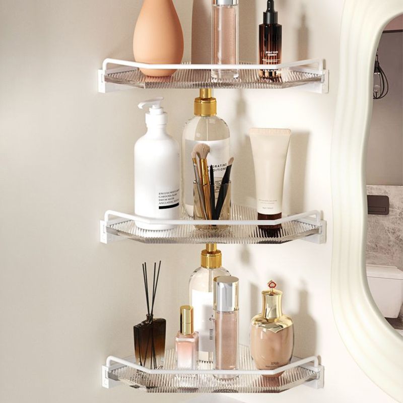 BowLift | White & clear acrylic bathroom accessory set with towel holder/paper holder/robe hooks