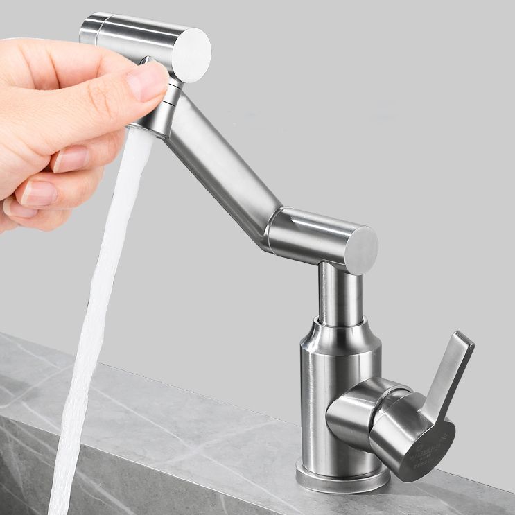BowLift | Swiveling Outlet Vessel Sink Faucet Stainless Steel Lever Handle Sink Faucet with Water Hose