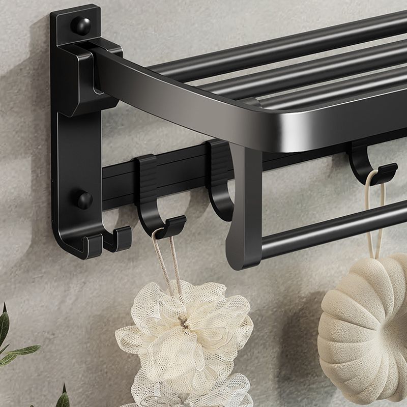BowLift | Contemporary bathroom accessory set with black finish and bath shelf/towel bar