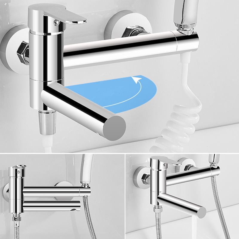 BowLift | Wall-mounted metal swivel bathtub filler with single lever handle