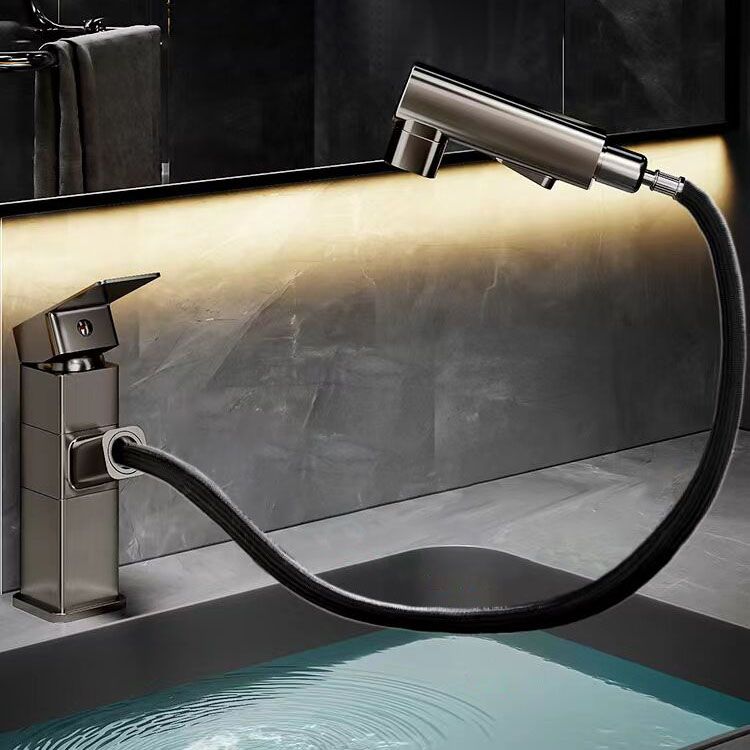 BowLift | Bathroom Vessel Faucet Swivel Spout Single Handle Faucet with Pull-Out Spray Head