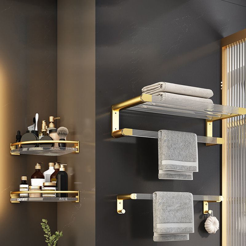BowLift | 6-piece bathroom accessory set made of gold-colored metal bathroom hardware set