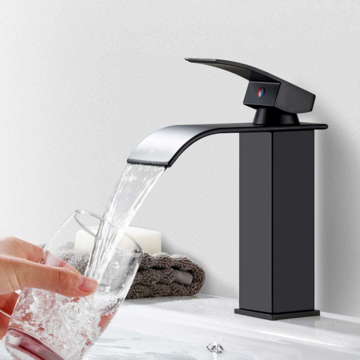 BowLift | Basin faucet lever handle waterfall outlet bathroom fixture