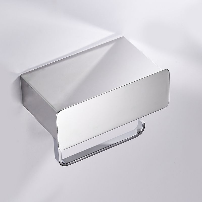 BowLift | 2-piece Stainless Steel Classic Bathroom Accessory Set Black & Chrome Paper Holder