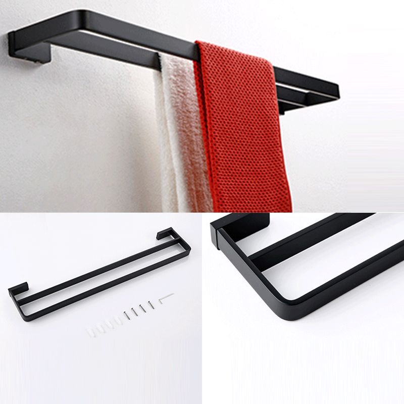BowLift | Black Bathroom Accessories Hardware Set with Towel Bar and Bathroom Shelf