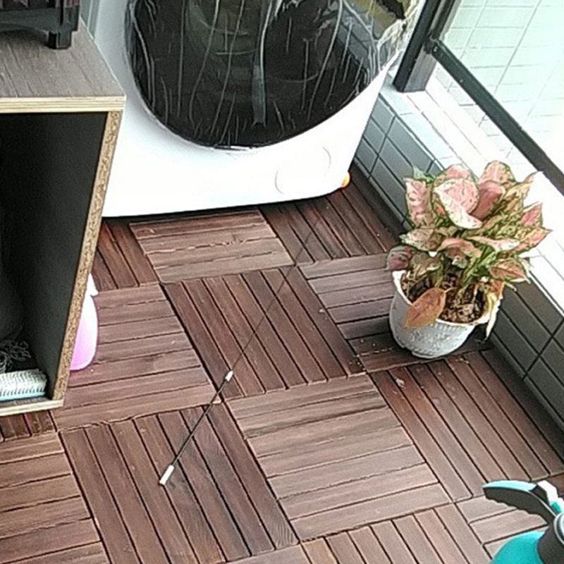 BowLift | 7-Slat Square Wooden Terrace Tiles Click Installation Outdoor Floor Tiles