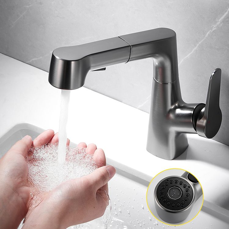 BowLift | Bathroom vessel faucet high arc three-way spout single-handle faucet with pull-out sprayer