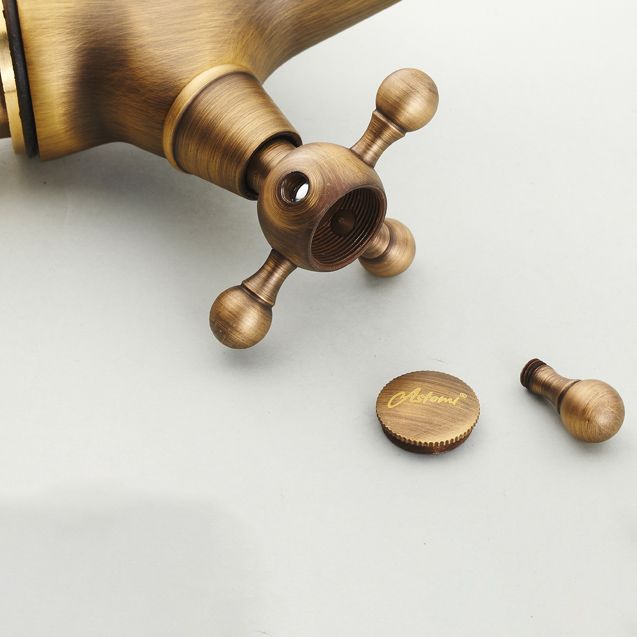 BowLift | Vintage Widespread Bathroom Faucet Industrial Cross Handles Basin Faucet