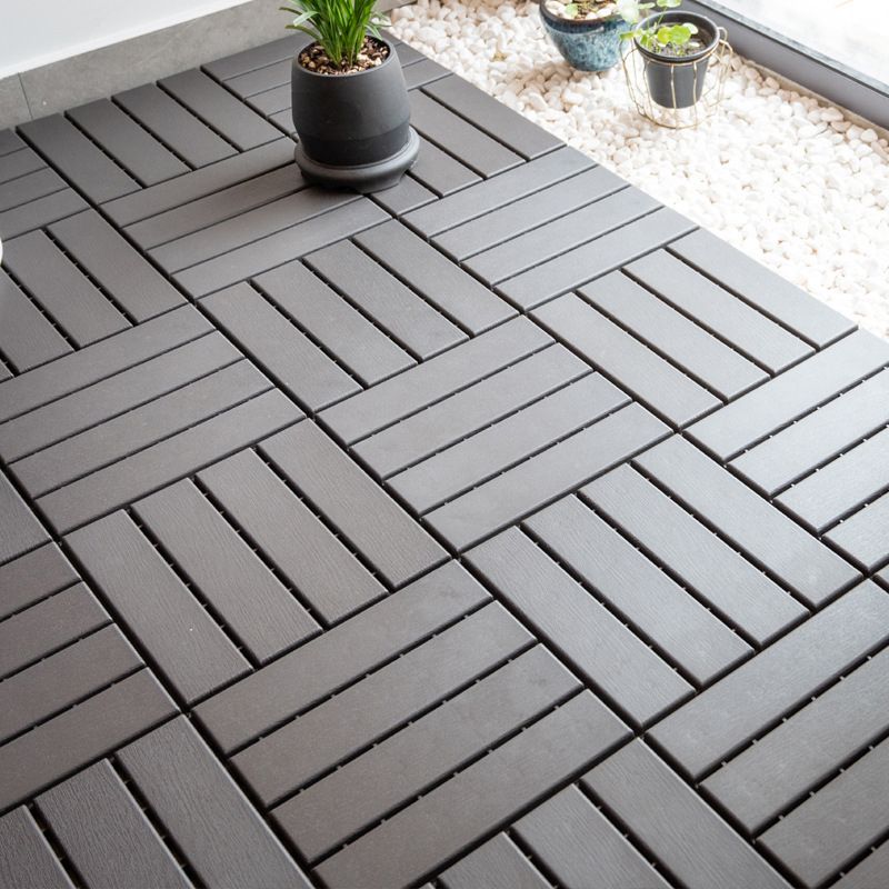 BowLift | Contemporary square wooden tile smooth brown engineered wood for patio garden
