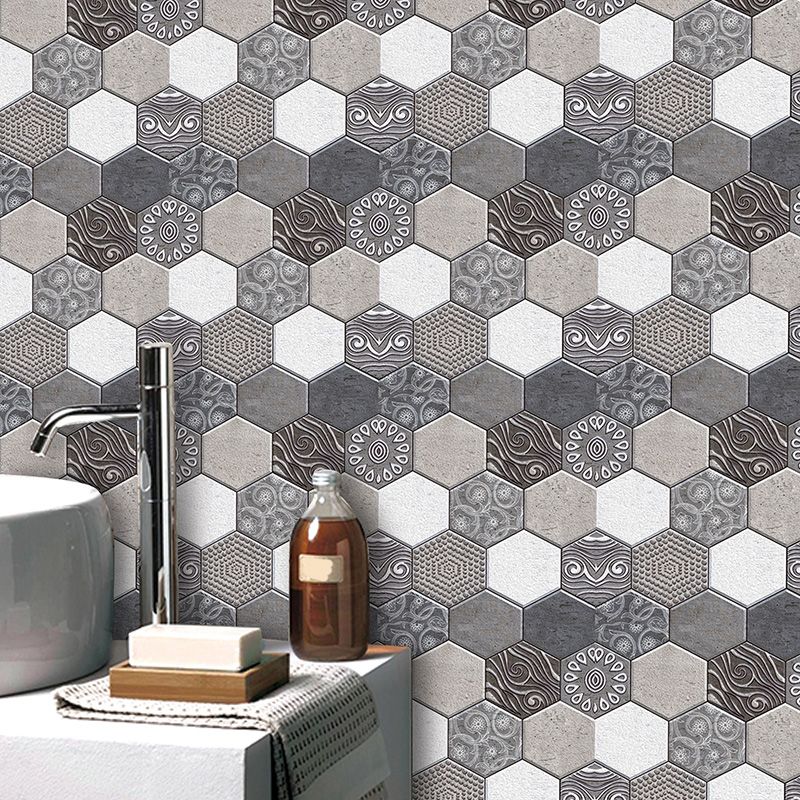 BowLift | Tile-Peel & Stick Hexagon Waterproof Plastic Tile-Peel & Stick for Shower 2-Pack