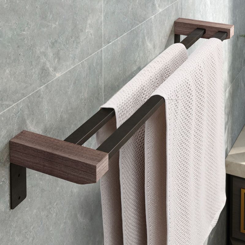 BowLift | 7-piece bathroom accessory set metal bath set with wood accents