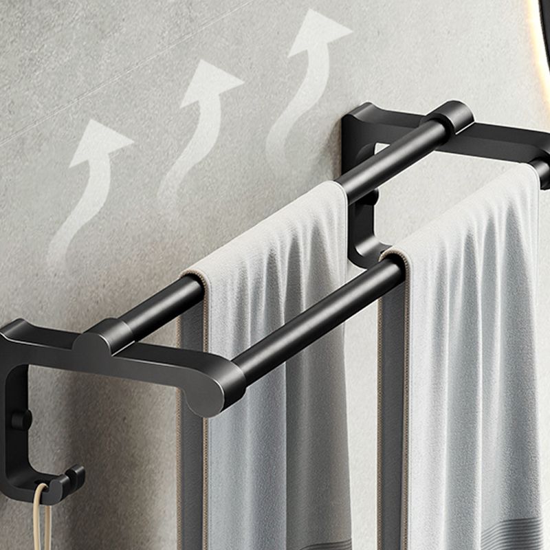BowLift | Contemporary bathroom accessory set with black finish and bath shelf/towel bar