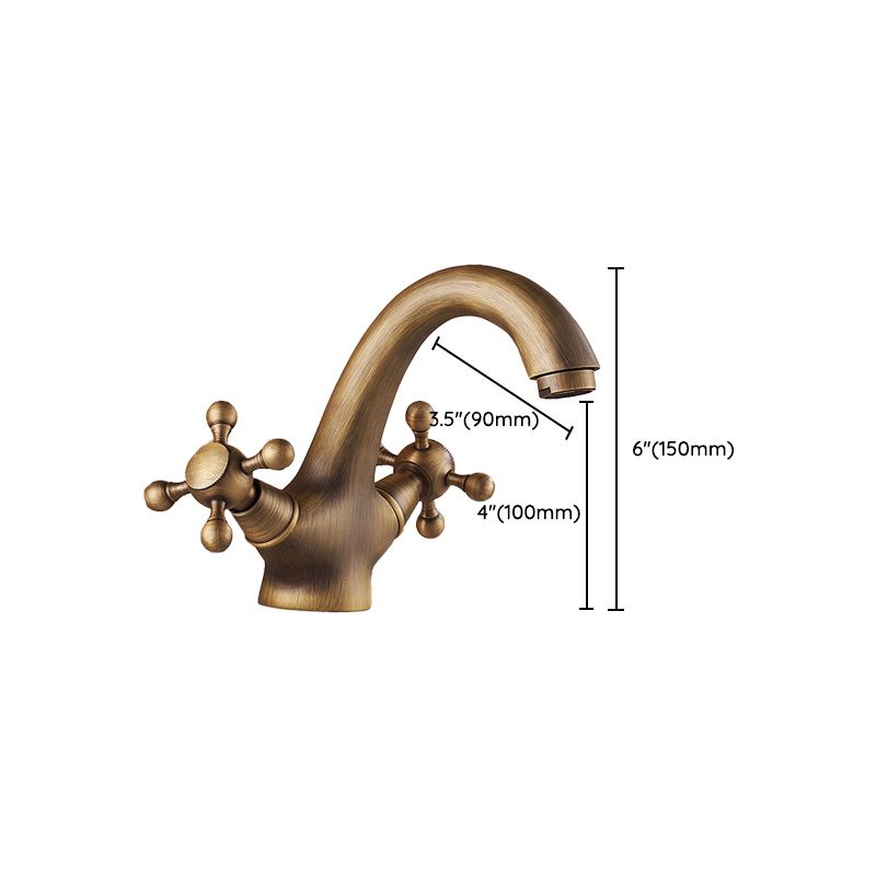 BowLift | Vintage Widespread Bathroom Faucet Industrial Cross Handles Basin Faucet