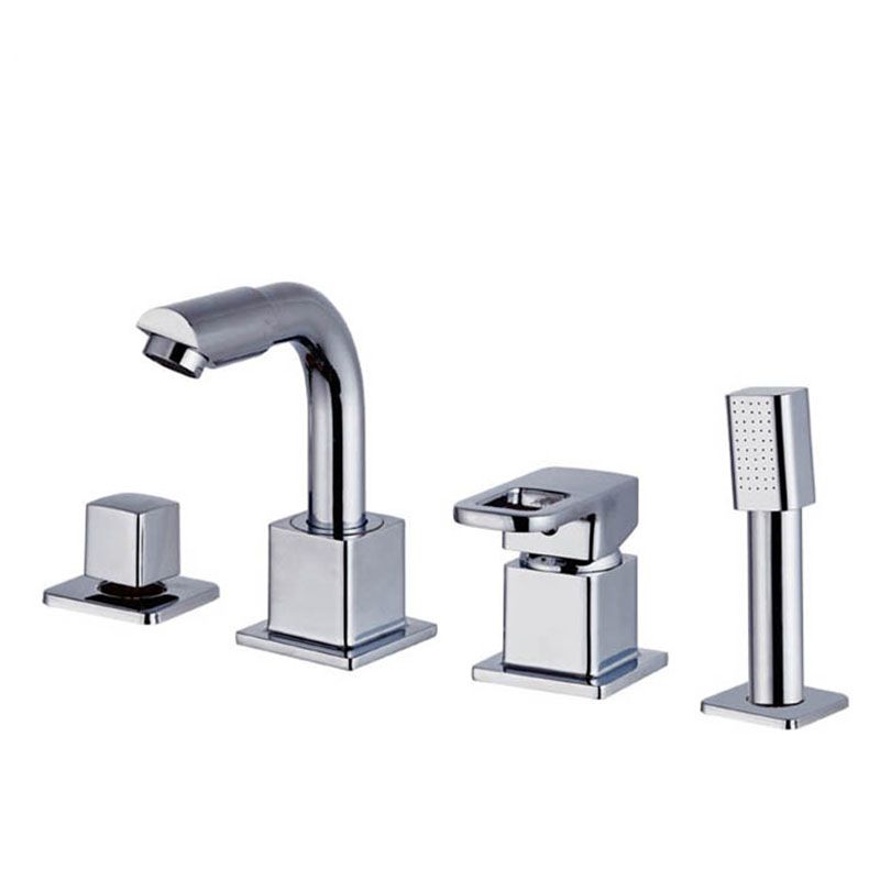 BowLift | Chrome Bath Faucet Trim with Lever Handle Deck Mounted Bathtub Faucet