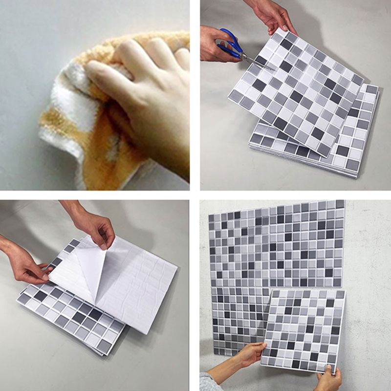 BowLift | Tile Stripping & Gluing Square Mosaic PVC Stain Resistant Stripping and Gluing Plates for Shower 5 Pack