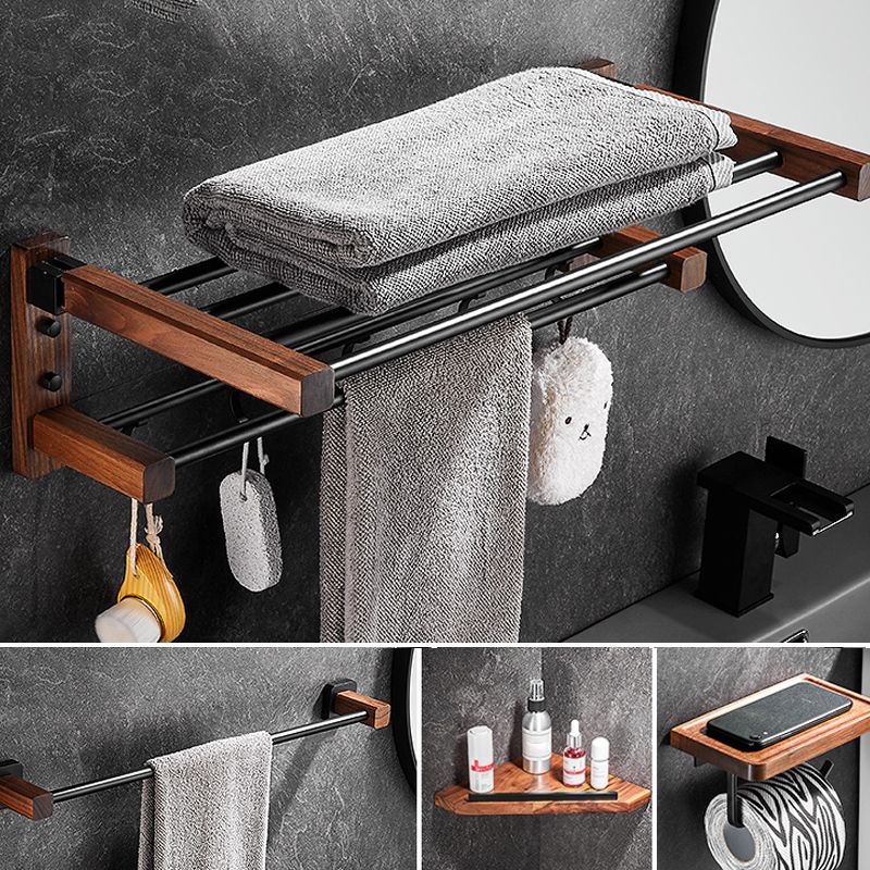 BowLift | 7-piece bathroom accessory set wood and metal bathroom accessory hardware set