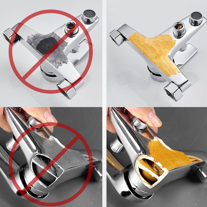 BowLift | Contemporary Wall-Mounted Bathroom Faucet Lever Handles 2-Hole Faucet Brass Faucet