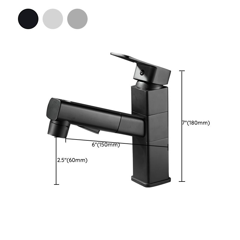 BowLift | Bathroom faucet with pull-out lever handle Single hole basin mixer