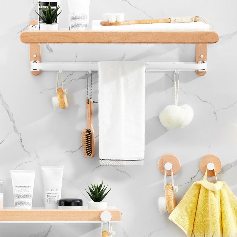 BowLift | White 7-piece bathroom accessory set wood and metal bath set