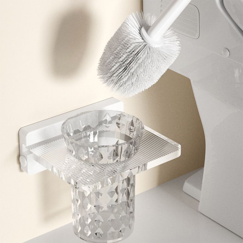 BowLift | White metal and acrylic bathroom accessories as single item or in set with bathroom shelf