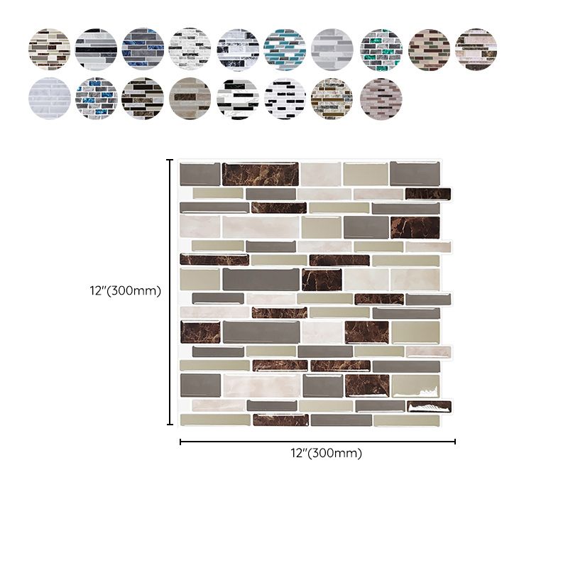 BowLift | Peel and Stick Wall Tile Rectangle PVC Subway Waterproof Peel & Stick Tile 10-Pack