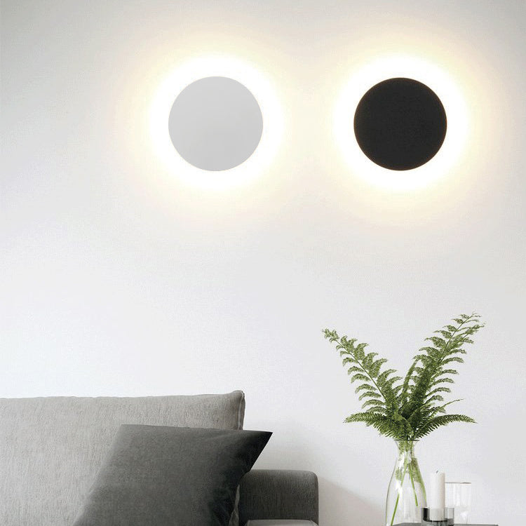 BowLift | Round Wall Light Simple Metal 6"/8" Width LED Black/White Wall Light Lamp in Warm/White Light