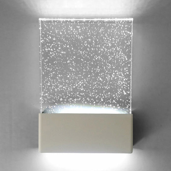 BowLift | Bubble Crystal Rectangular LED Wall Light Modern 1 Light Black/White Wall Light for Living Room Hotel