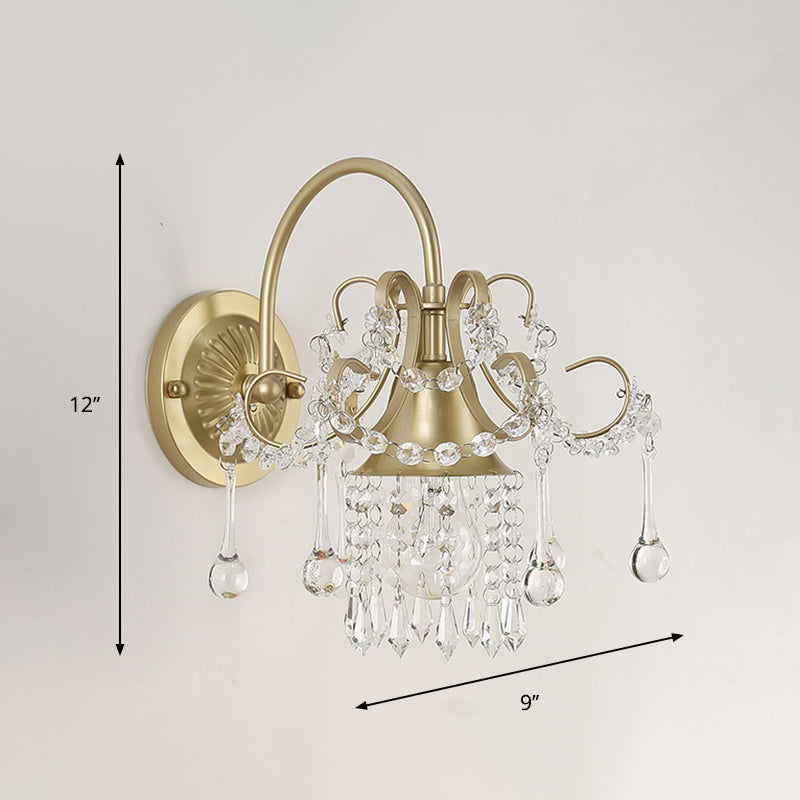 BowLift | Crystal Gold Wall Light Sconce Geometric 1 Head Contemporary Wall Mounted Lighting