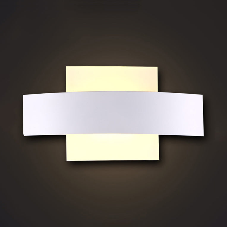 BowLift | Round/Rectangular Acrylic Wall Lamp Modern LED Black/White Finish Wall Lamp with Metal Back in White/Warm Light