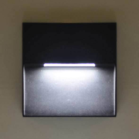 BowLift | LED Veranda Wall Lamp with Round/Rectangular Aluminum Shade Black Wall Lighting in White/Warm Lights