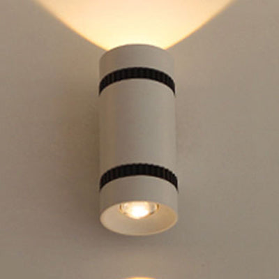 BowLift | White Cylinder Shade Wall Light Sconce in Contemporary Style 2-Head Aluminum Wall Light for Outdoors