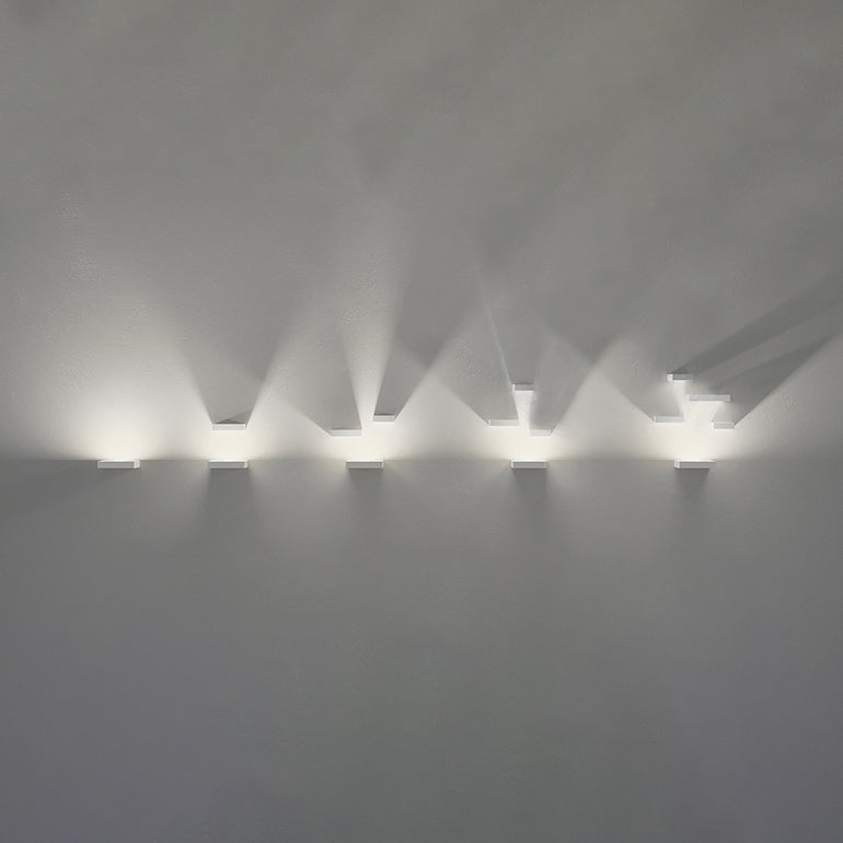 BowLift | White rectangular wall flood light simple style 1/2-light metallic wall lamp for stairwell