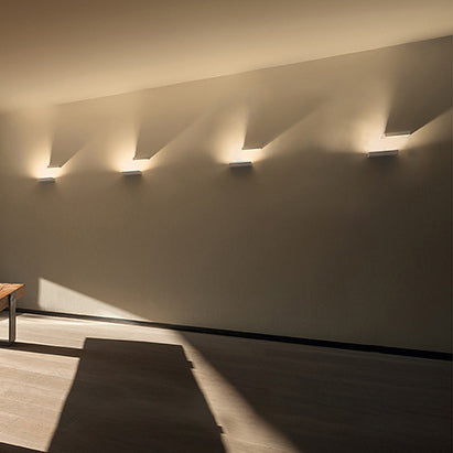 BowLift | White rectangular wall flood light simple style 1/2-light metallic wall lamp for stairwell
