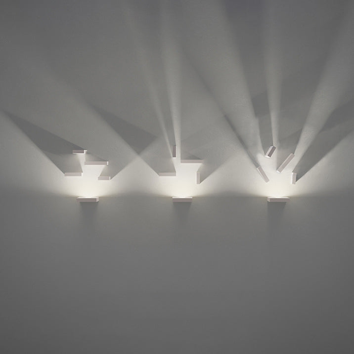 BowLift | White rectangular wall flood light simple style 1/2-light metallic wall lamp for stairwell
