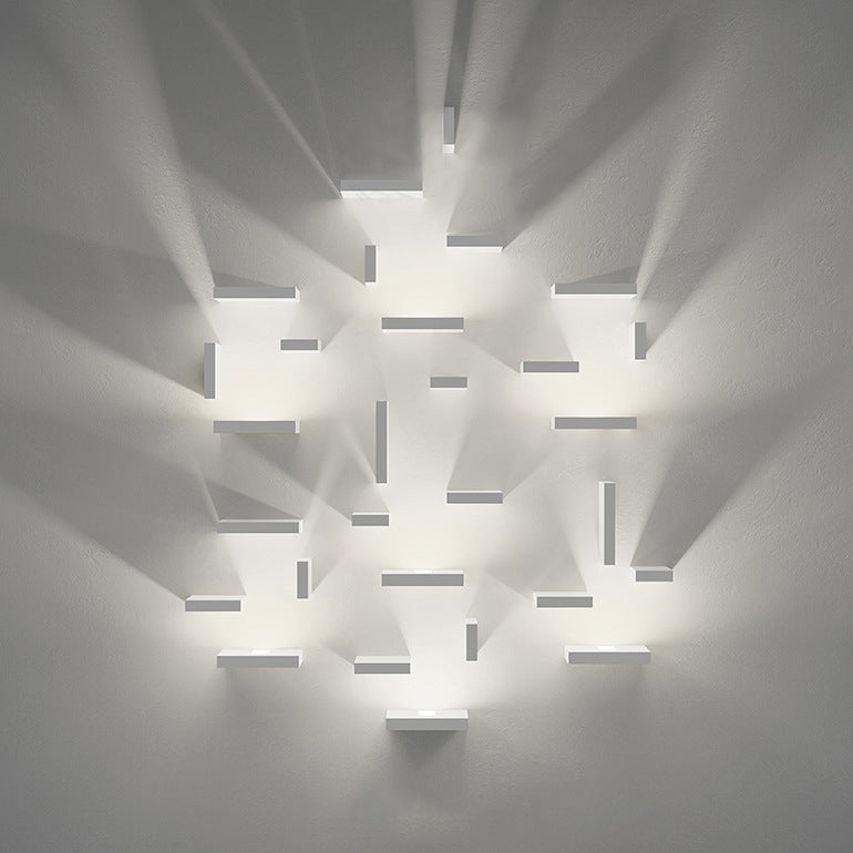 BowLift | White rectangular wall flood light simple style 1/2-light metallic wall lamp for stairwell