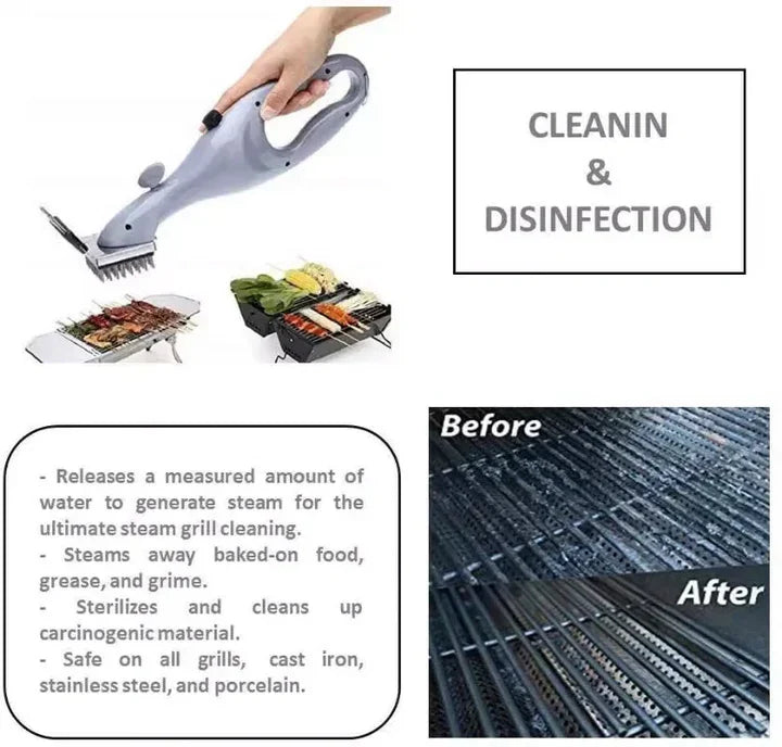 BowLift | Barbecue Grill Outdoor Steam Cleaning Brush BBQ Cleaner Charcoal Scraper