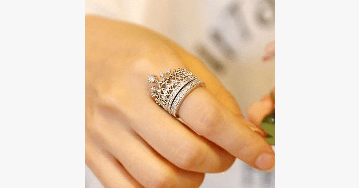 BowLift | Imperial Crown Ring Set - Fashionable Silver-Colored Rings in Various Sizes