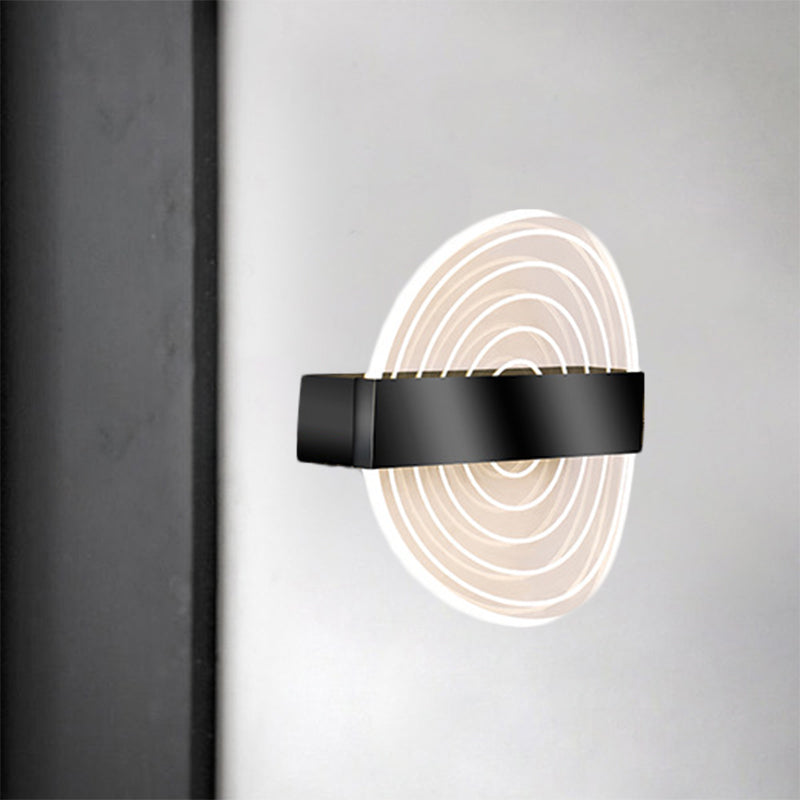 BowLift | Acrylic Circle Wall Light Wall Mount LED Modern Wall Lamp in Black/Gold for the Living Room