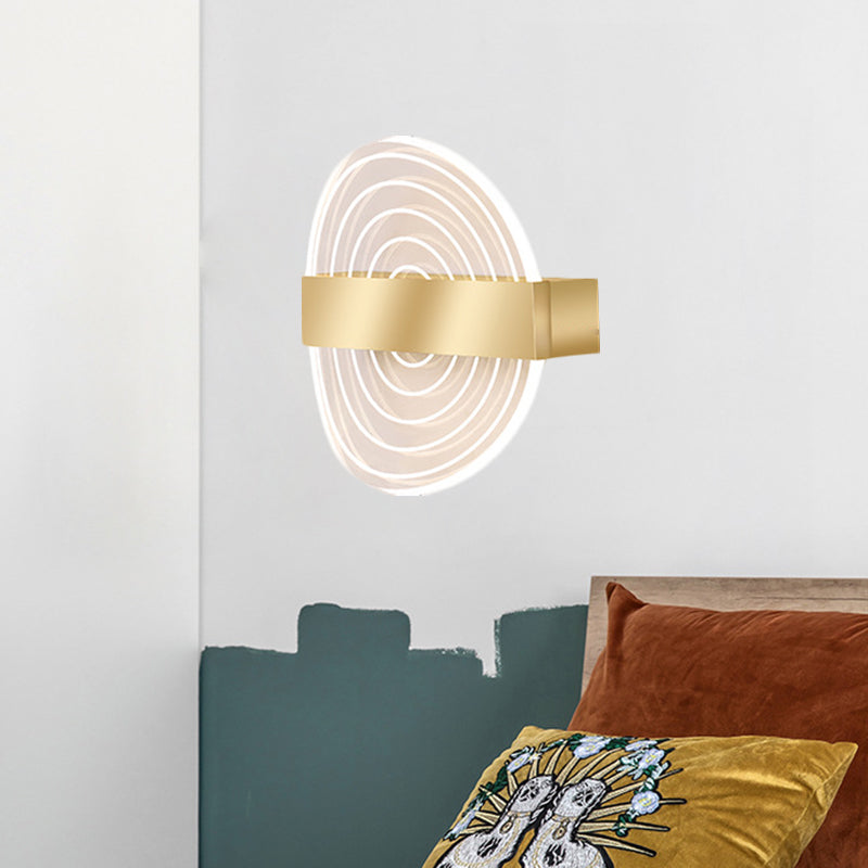 BowLift | Acrylic Circle Wall Light Wall Mount LED Modern Wall Lamp in Black/Gold for the Living Room