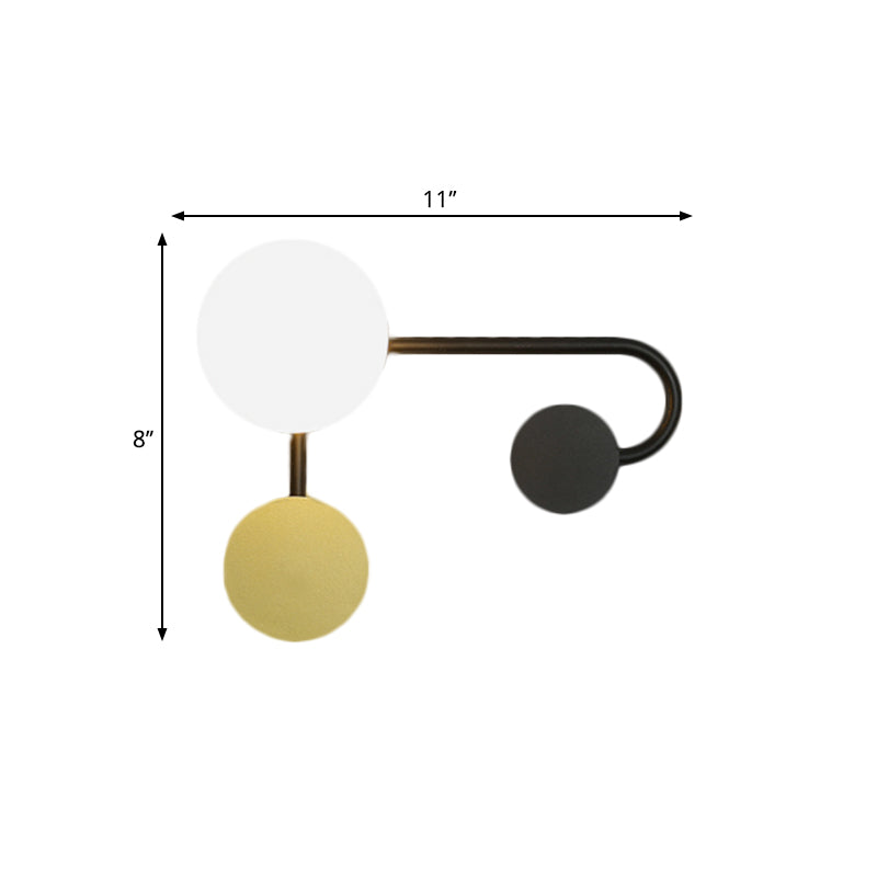 BowLift | Round Wall Lamp Nordic Style PVC Single Bulb Black and Gold Wall Mounted Light