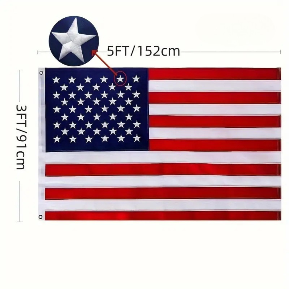 BowLift | American Flag Heavy Duty Nylon Embroidered Stars Outdoor Brass Grommets