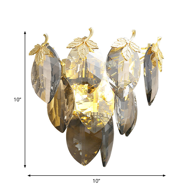 BowLift | 3-Tier Wall Light Modern Style Crystal Block 2-Light Gold Wall Mount Lamp for the Study