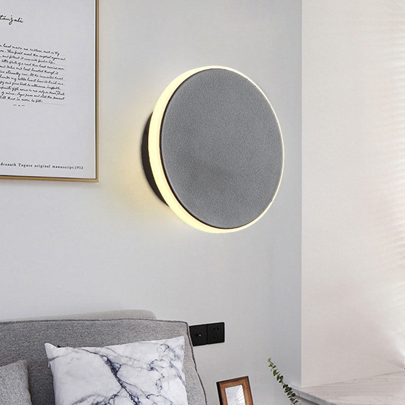 BowLift | Black/White Disc LED Wall Light Modernism Single Acrylic Wall Lighting Ideas in Warm/White Light