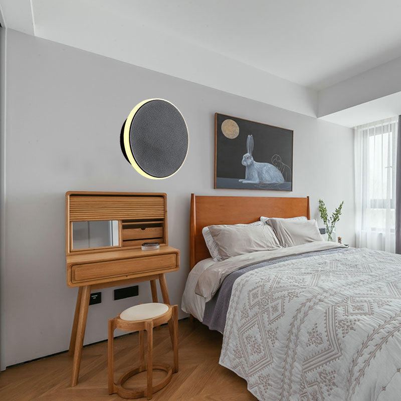 BowLift | Black/White Disc LED Wall Light Modernism Single Acrylic Wall Lighting Ideas in Warm/White Light