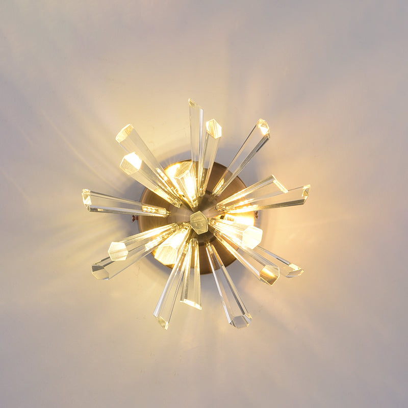 BowLift | Crystal Rod Sputnik Wall Lamp Contemporary 2-Head Gold Wall Sconce in Warm/White Light