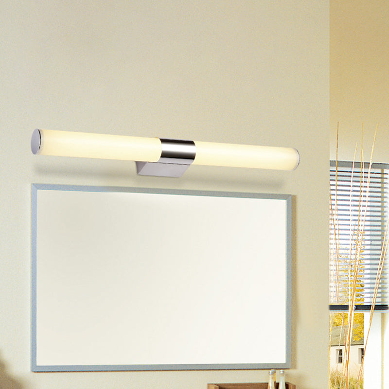 BowLift | Acrylic Tube Wall Vanity Light Modern Chrome Surface LED Wall Lamp in Warm/White Light, 18"/23.5"/31.5" Length